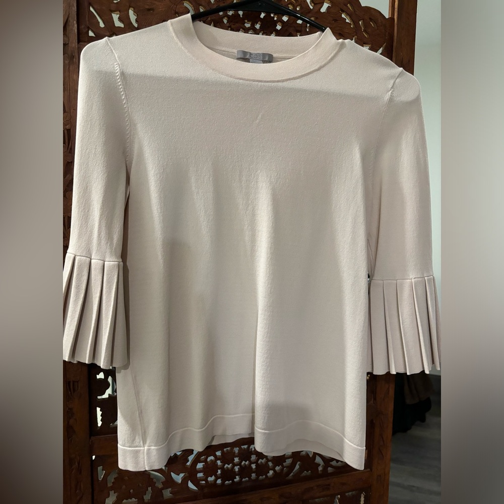 COS pleated off white top